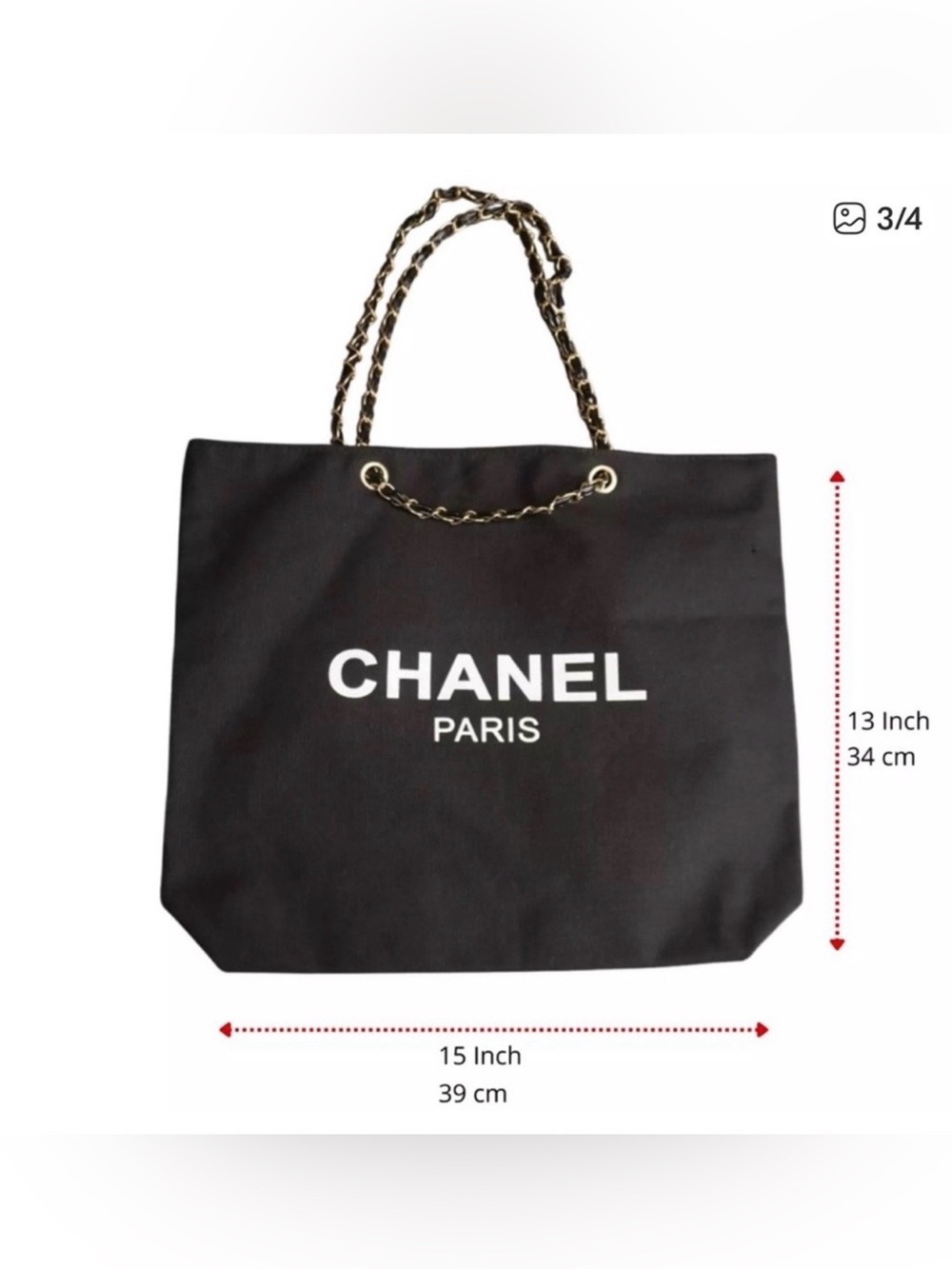 Paris tote with gold chain. - Picture 2 of 2